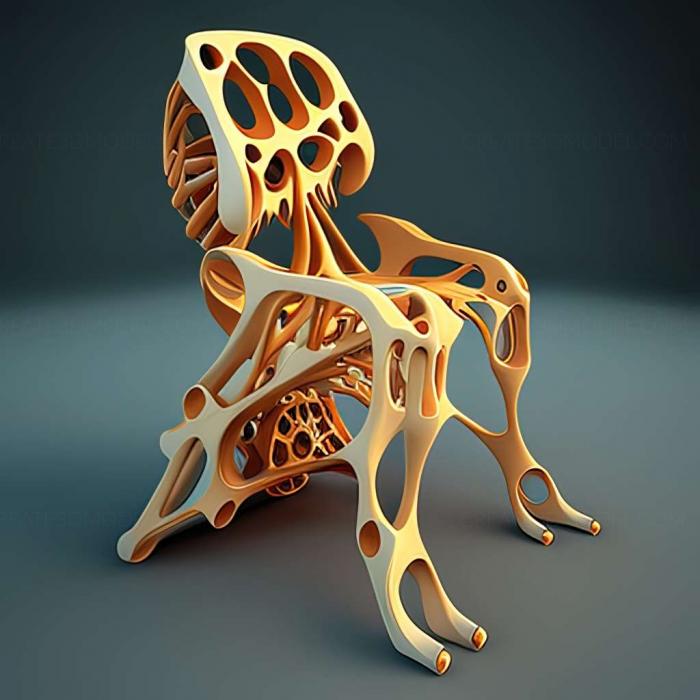 نموذج ثلاثي الأبعاد لآلة CNC أثاث كرسي العظام